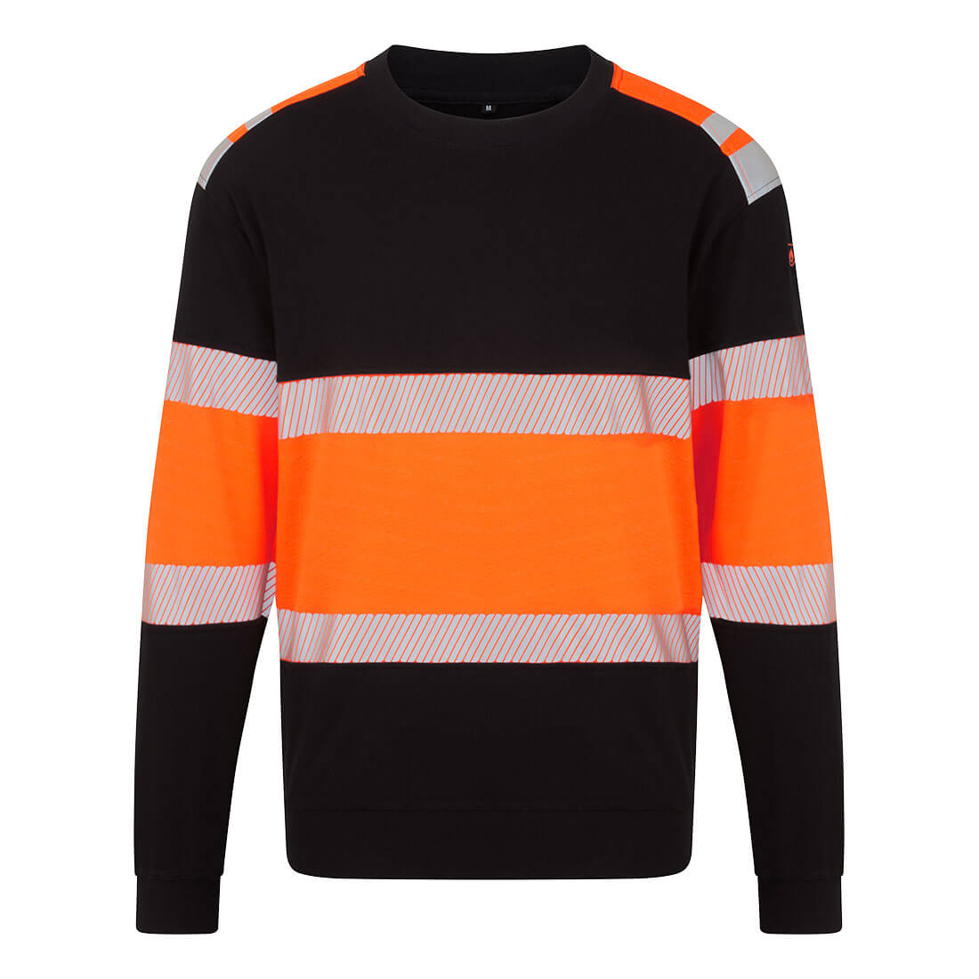 PW3 Modaflame Stickad HVO Klass 1 FR Sweatshirt - Orange/Svart