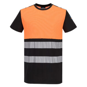 PW3 Modaflame Knit HVO klass 1 FR kortärmad T-shirt - Orange/Svart