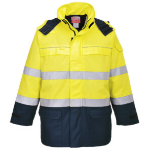 Bizflame Regn Hi-Vis Multi-Protection Jacka - Gul/Marinblå