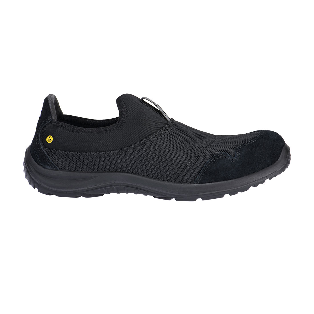 Stål Textil Slip On Sko S1P SR FO ESD - Svart