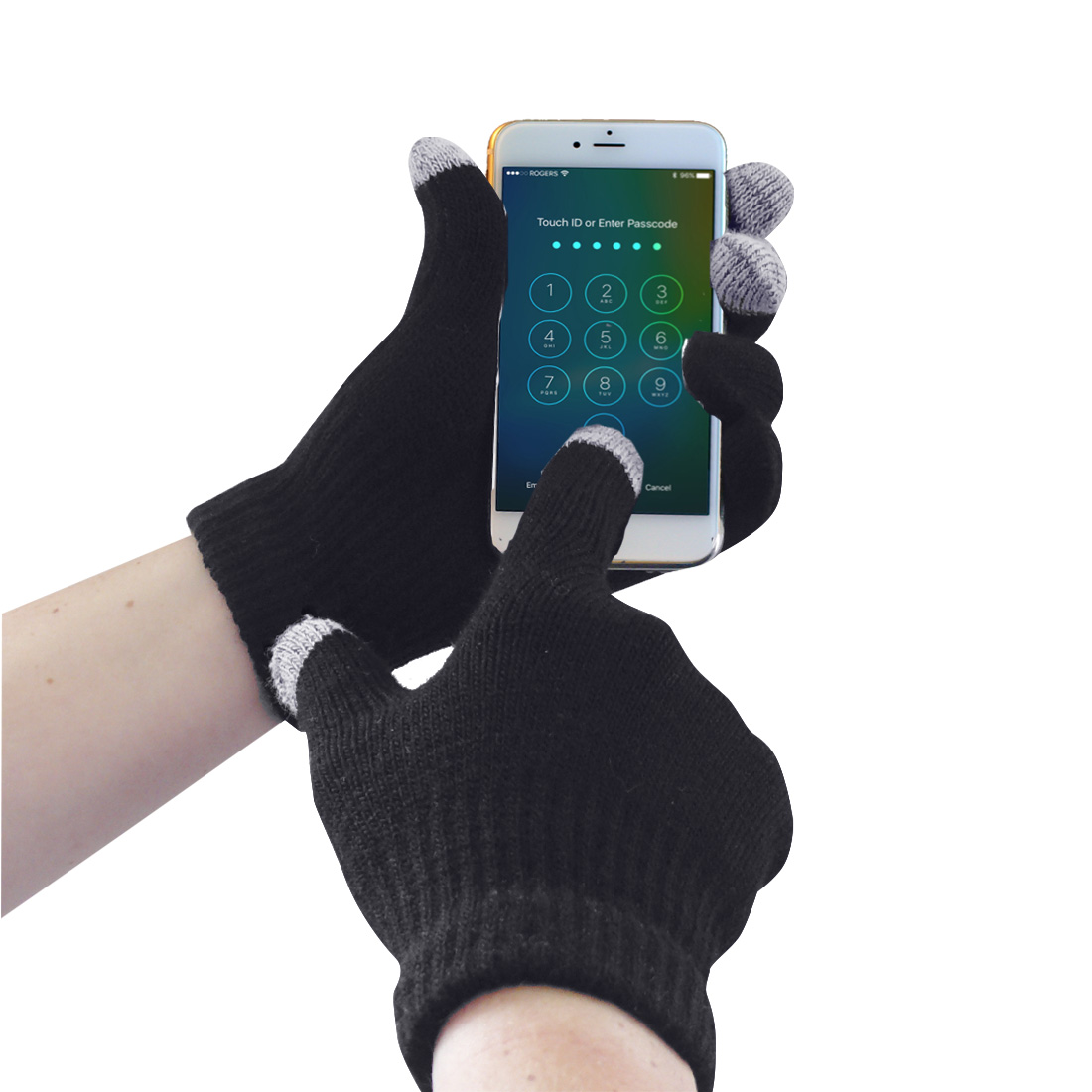 Touchscreen Stickad Handske - Svart