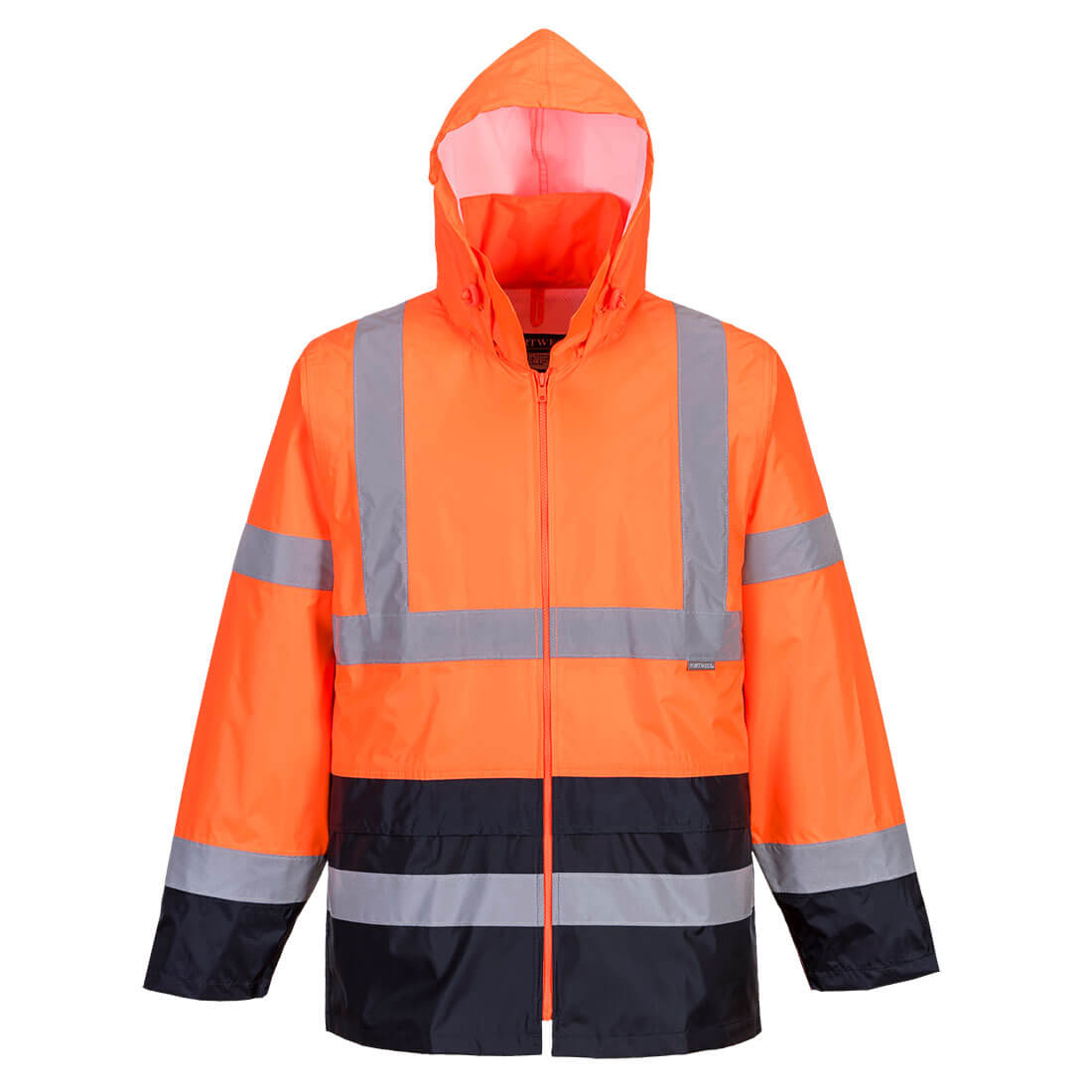Hi-Vis Classic Contrast Regnjacka - Orange/Marinblå