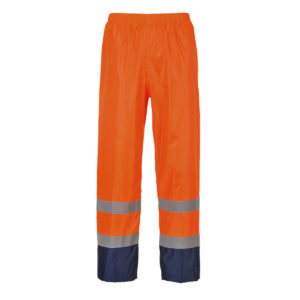 Hi-Vis Classic Contrast Regn Byxa - Orange/Marinblå