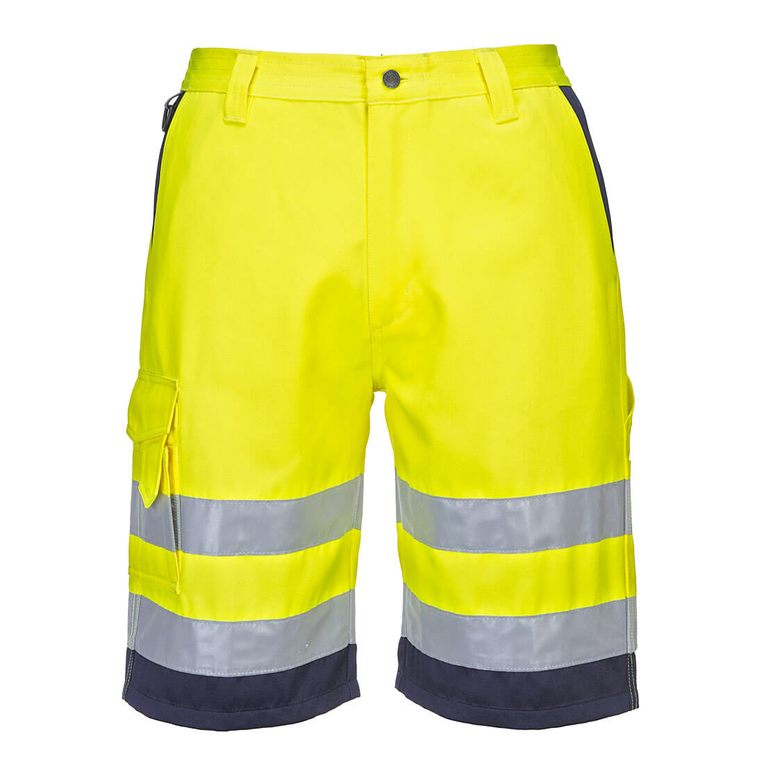 Hi-Vis Lightweight Polycotton Shorts - Gul/Marinblå