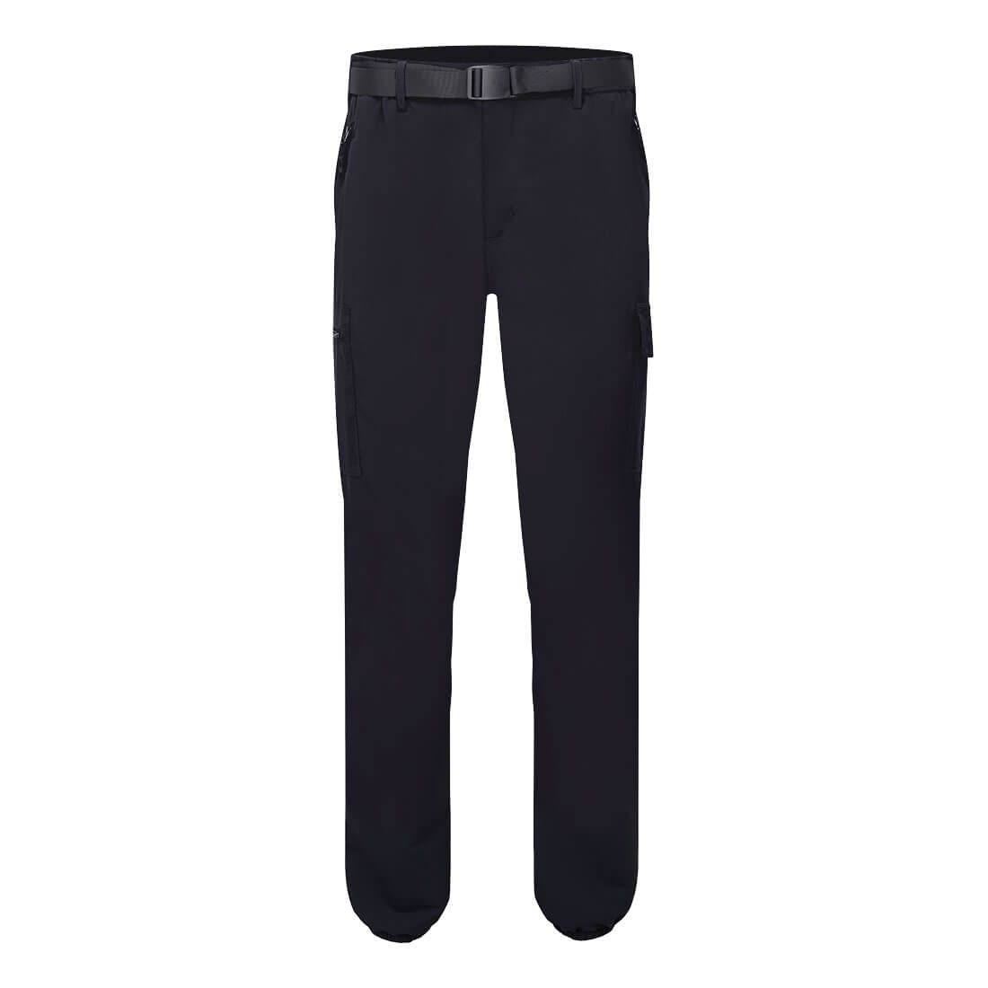 Stretchiga, lätta byxor med uppvikta benslut - Svart