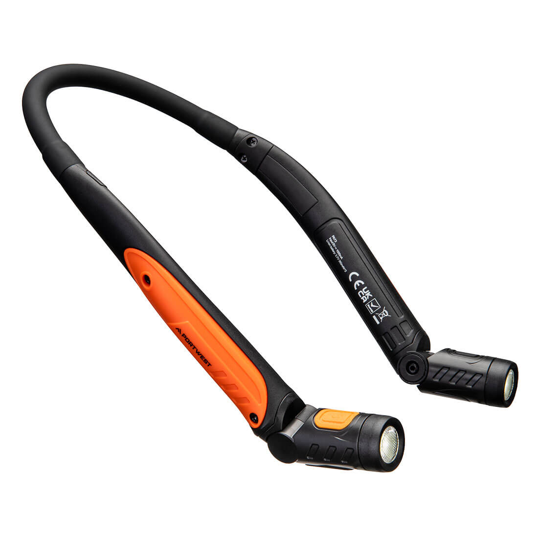USB-uppladdningsbart LED-halslampa - Svart/Orange