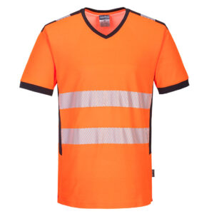 PW3 Hi-Vis V-Ringad T-shirt - Orange/Svart