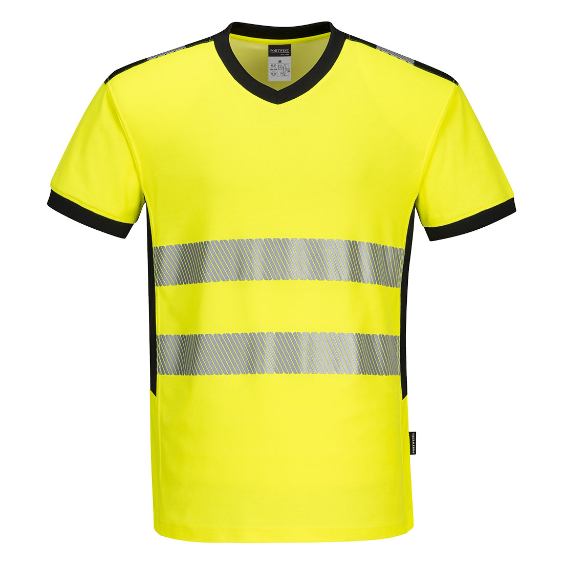 PW3 Hi-Vis V-Ringad T-shirt - Gul/Svart