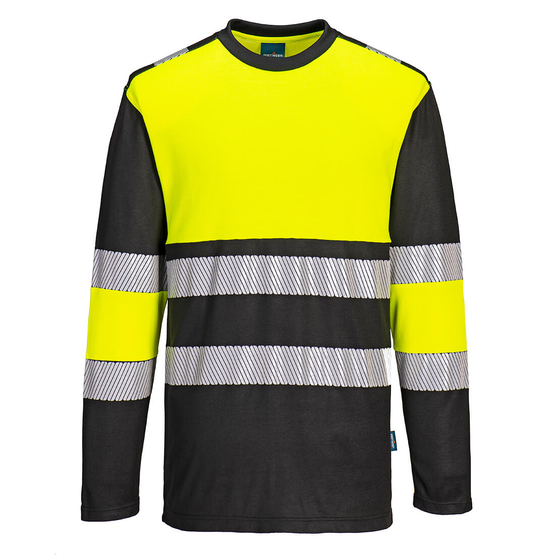 PW3 Hi-Vis Cotton Comfort Class 1 T-shirt L/S - Gul/Svart