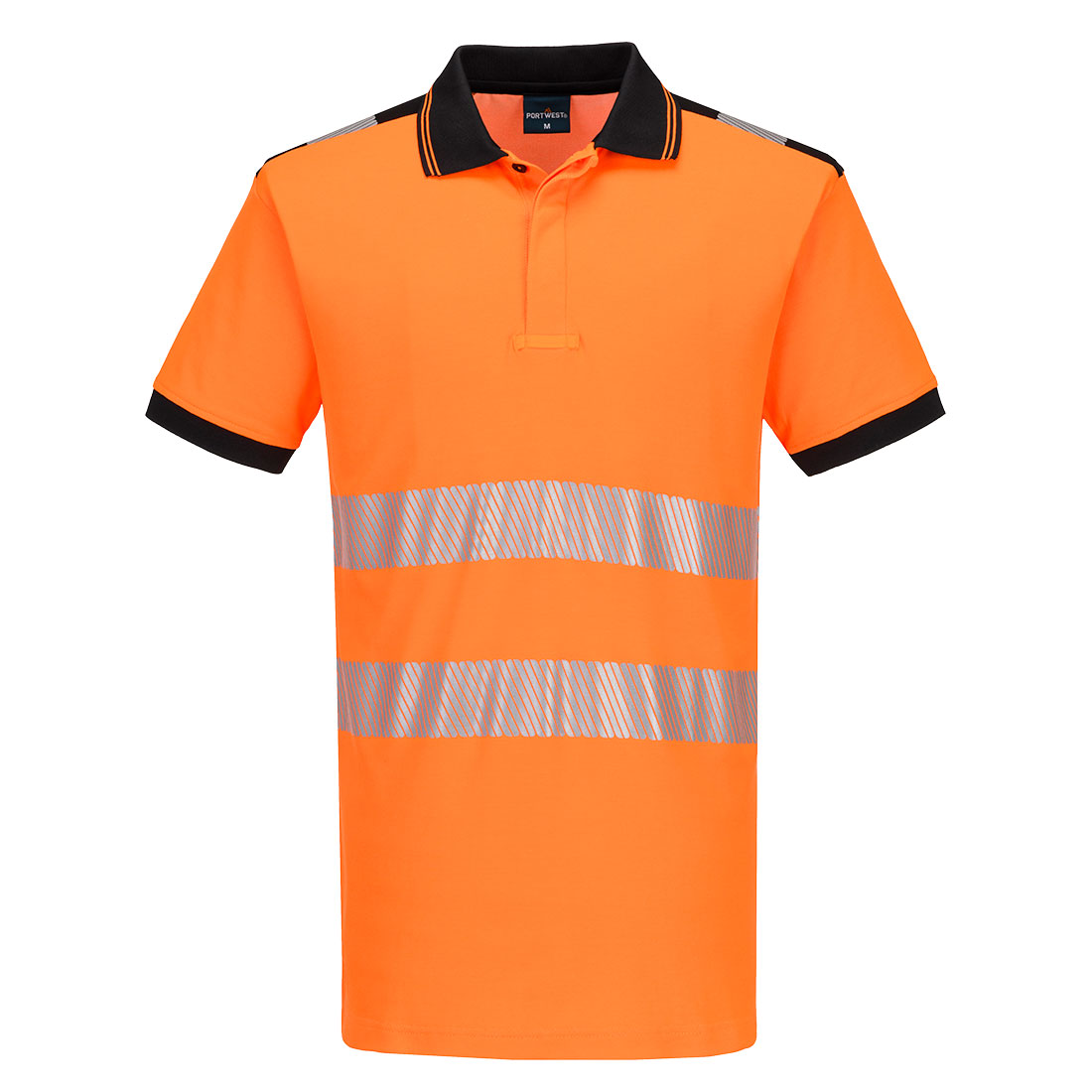 PW3 Hi-Vis Polo Shirt S/S - Orange/Svart