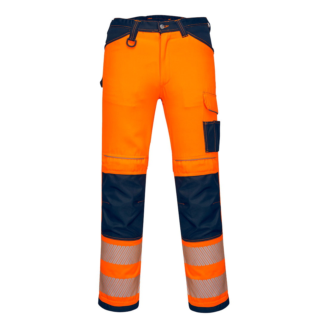 PW3 Hi-Vis arbetsbyxor Byxor - Orange/marin kort