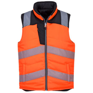 PW3 Hi-Vis Reversible Bodywarmer - Orange/Svart