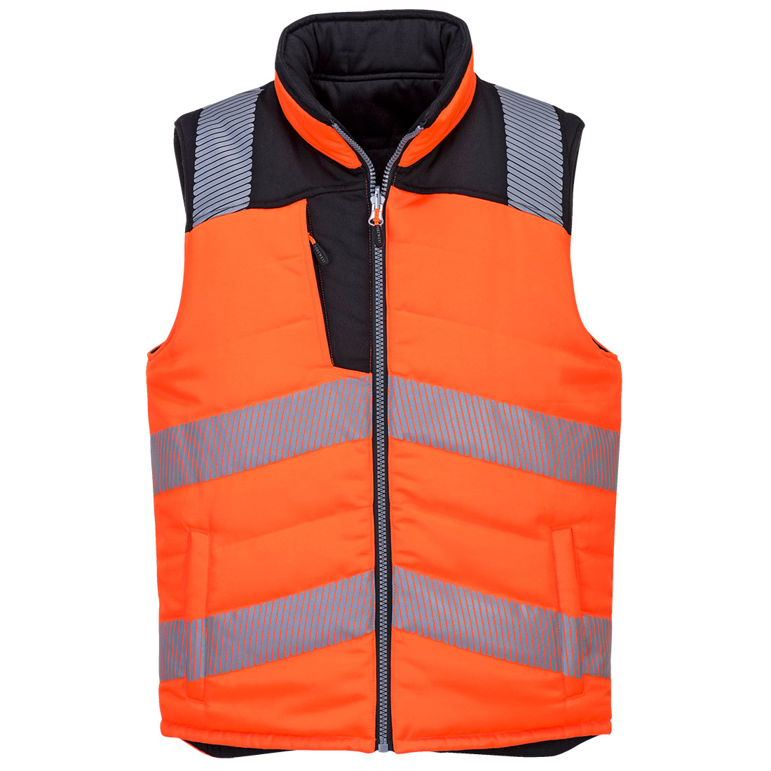PW3 Hi-Vis Reversible Bodywarmer - Orange/Svart