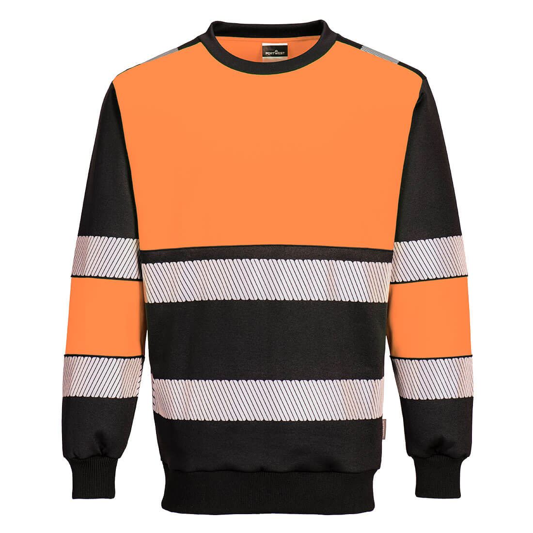 PW3 Hi-Vis Klass 1 Sweatshirt - Orange/Svart
