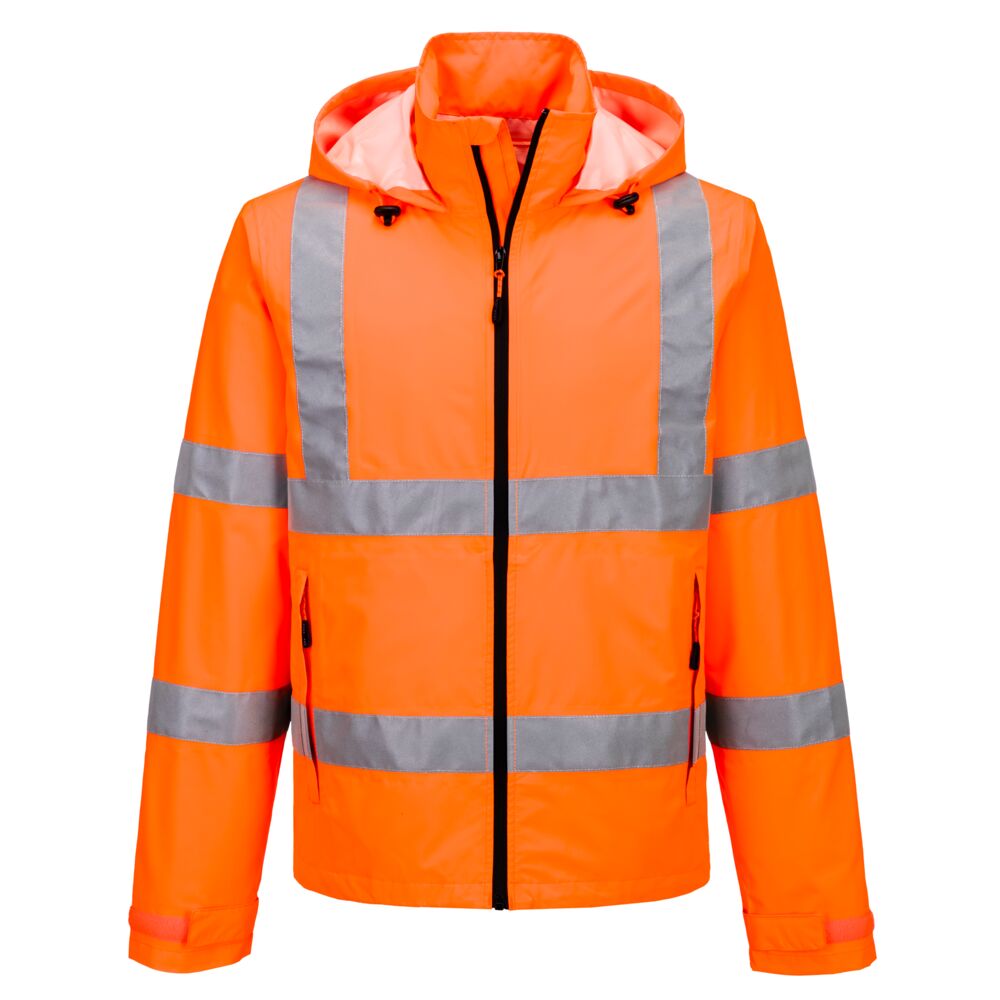 Hi-Vis lättviktig packbar jacka - Orange