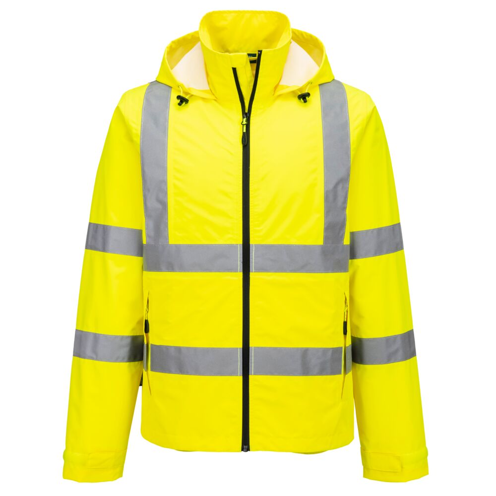 Hi-Vis lättviktig packbar jacka - Gul: