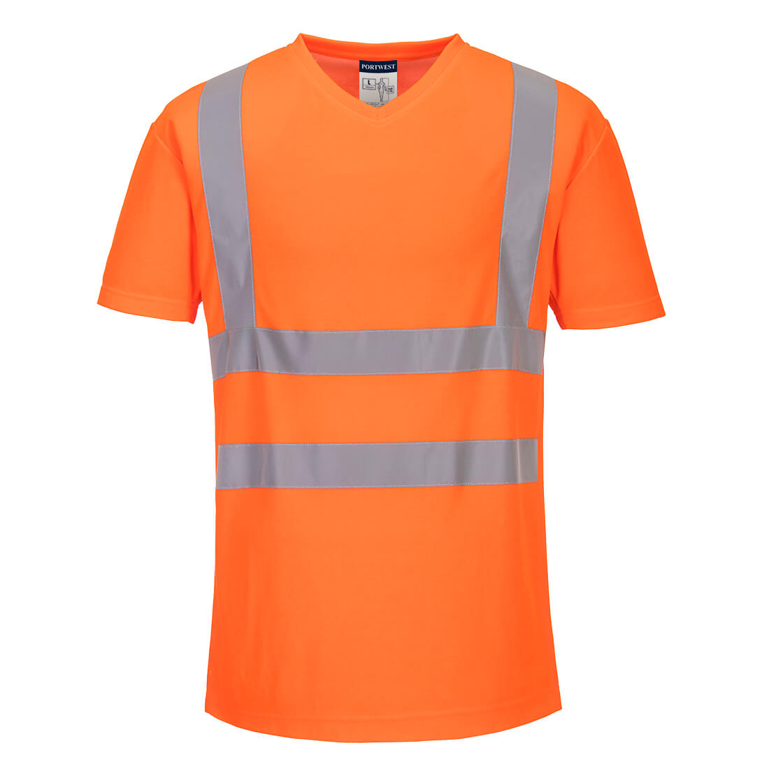 V-ringad meshinsats T-shirt - Orange