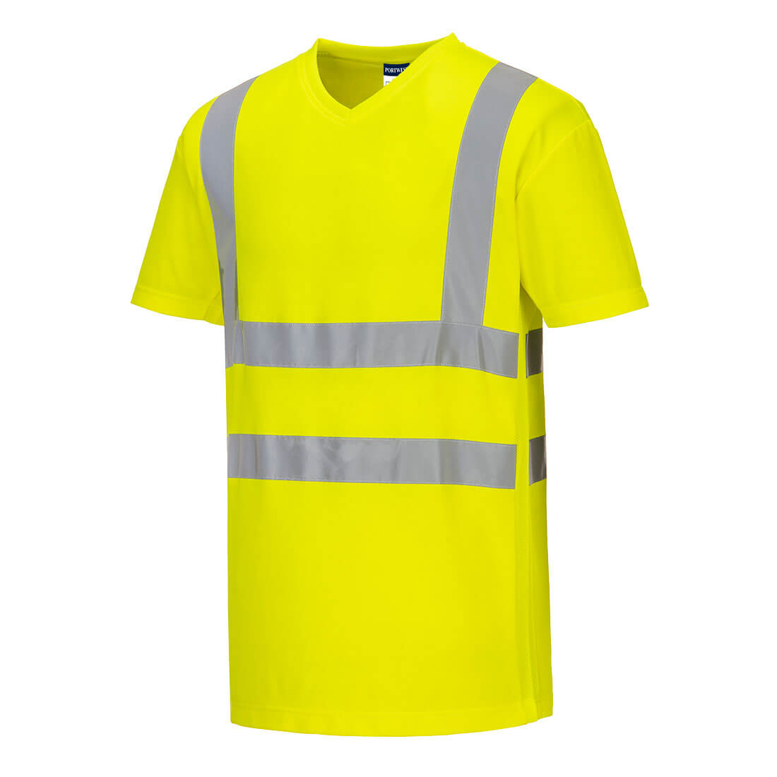 V-ringad meshinsats T-shirt - Gul: