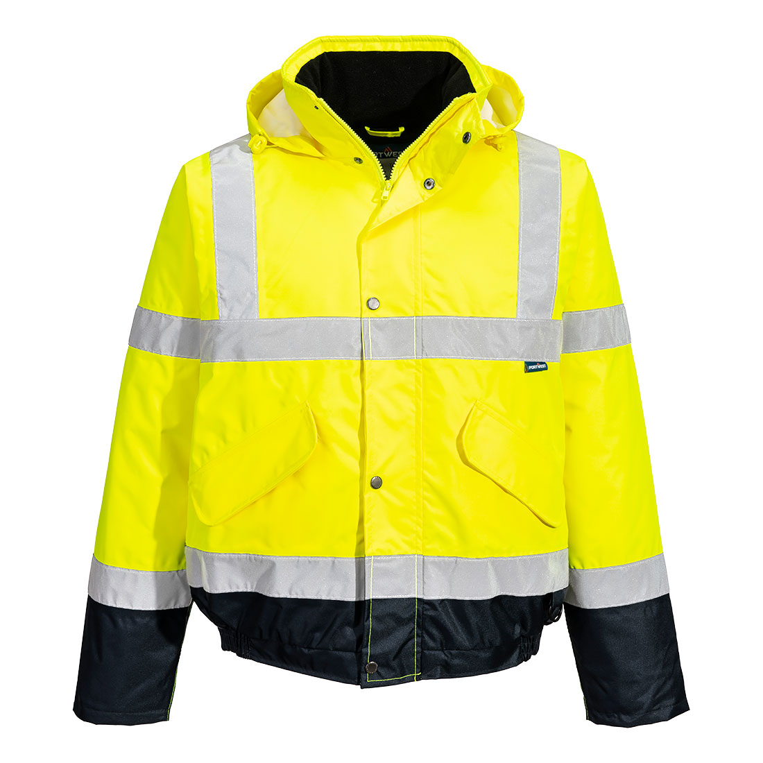 Hi-Vis Tvåfärgade Bomber Jacka - Gul/Marinblå
