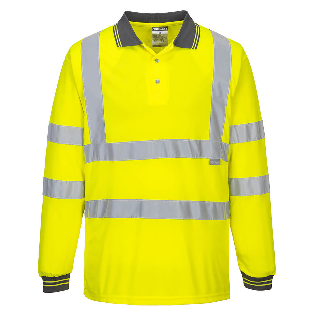 Hi-Vis Lång Ärmad pikétröja - Gul: