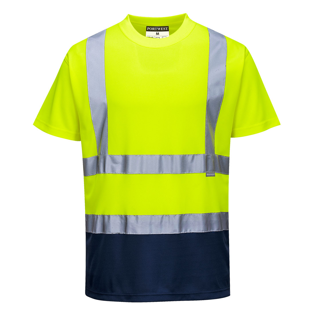 Två Färgad T-shirt - Gul/Marinblå
