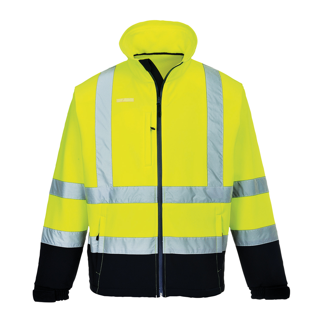 Hi-Vis Contrast Softshell (3L) - Gul/Marinblå