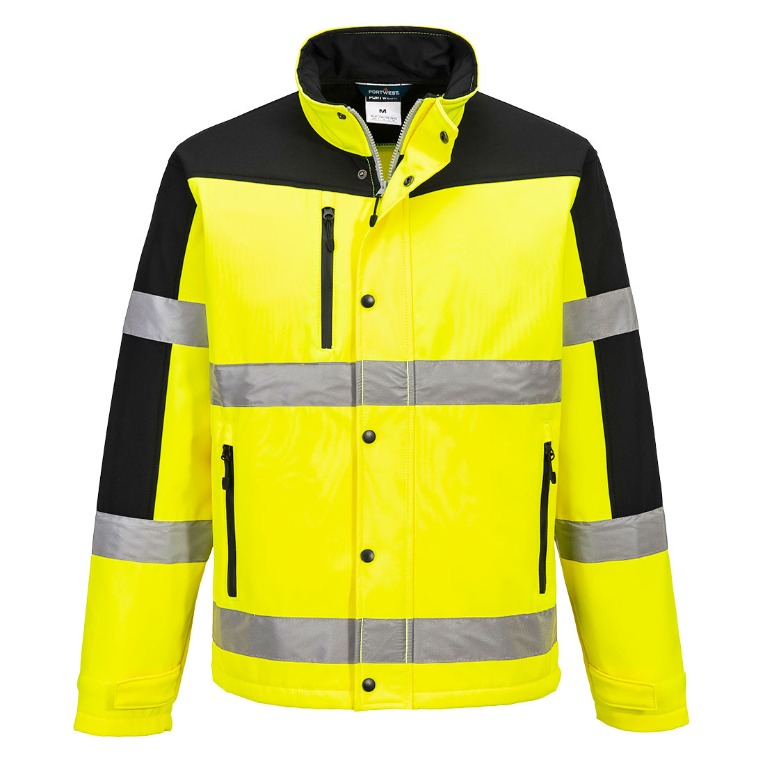 Två Färgad Softshell Jacka (3L) - Gul:
