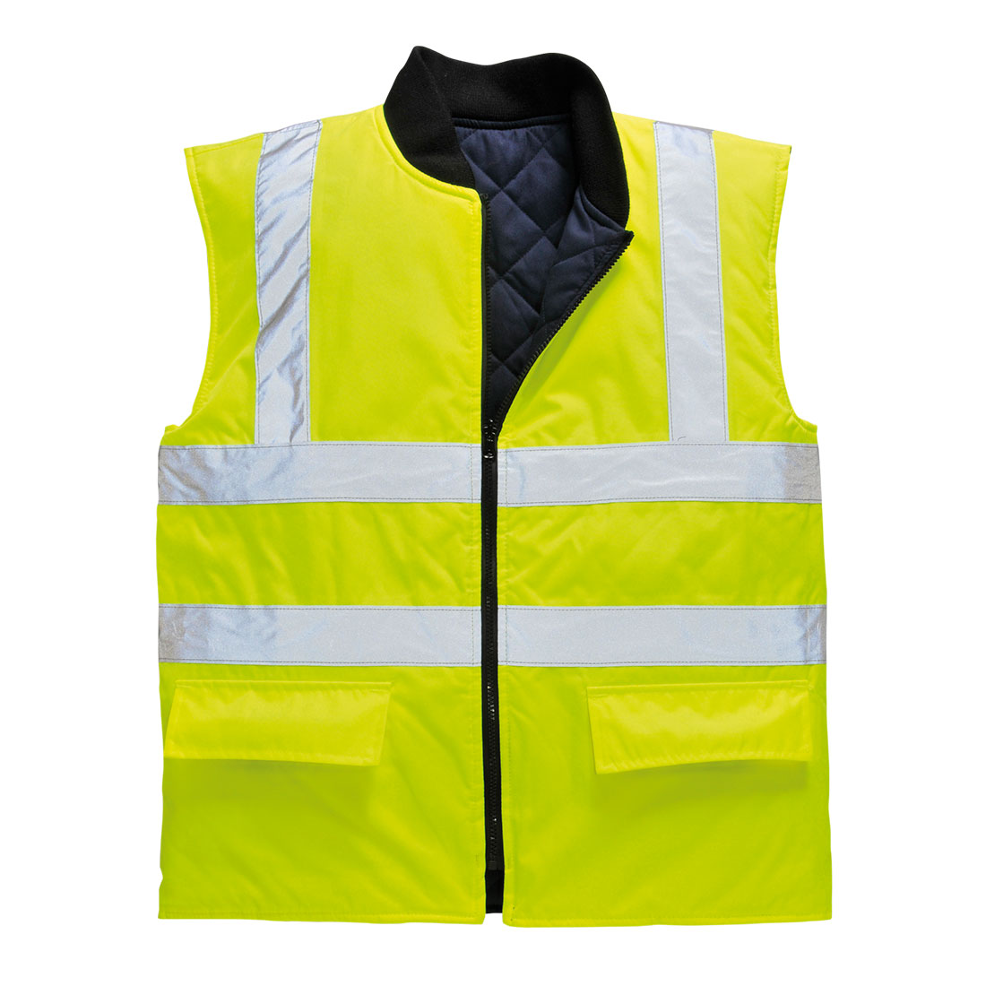Hi-Vis Vändbar Bodywarmer - Gul: