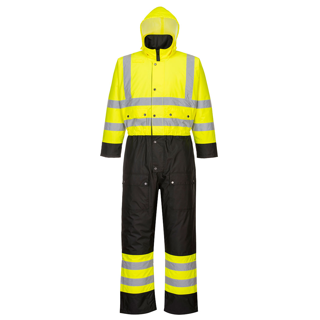 Hi-Vis Kontrast Overall - Fodrad - Gul/Svart