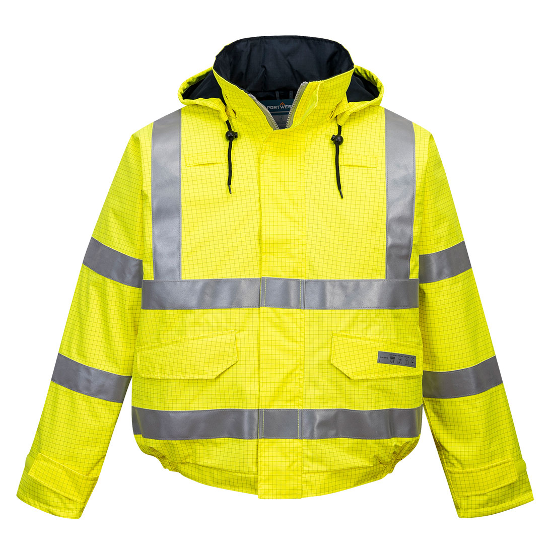 Bizflame Regn Hi-Vis Antistatisk FR Bomber Jacka - Gul: