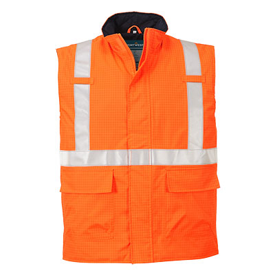 Bizflame Regn Hi-Vis Antistatisk FR Jacka - Orange