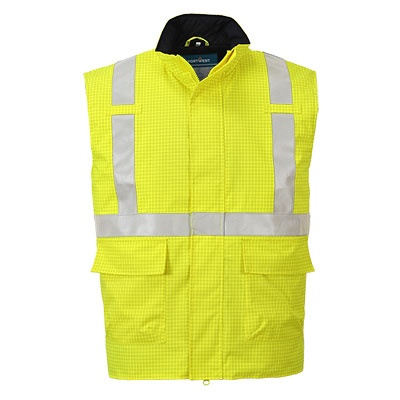 Bizflame Regn Hi-Vis Antistatisk FR Jacka - Gul: