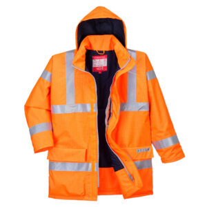Bizflame Regn Hi-Vis Antistatisk FR Jacka - Orange