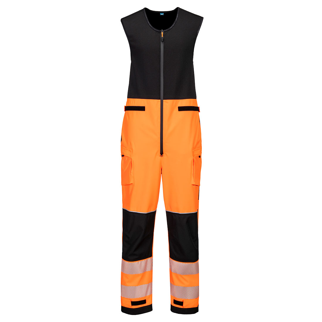PW3 Hi-Vis Regnsalopett (3L) - Orange/Svart