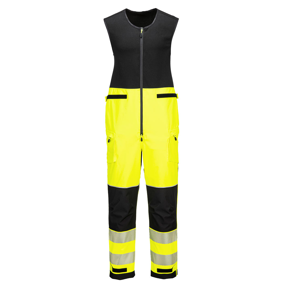 PW3 Hi-Vis Regnsalopett (3L) - Gul/Svart