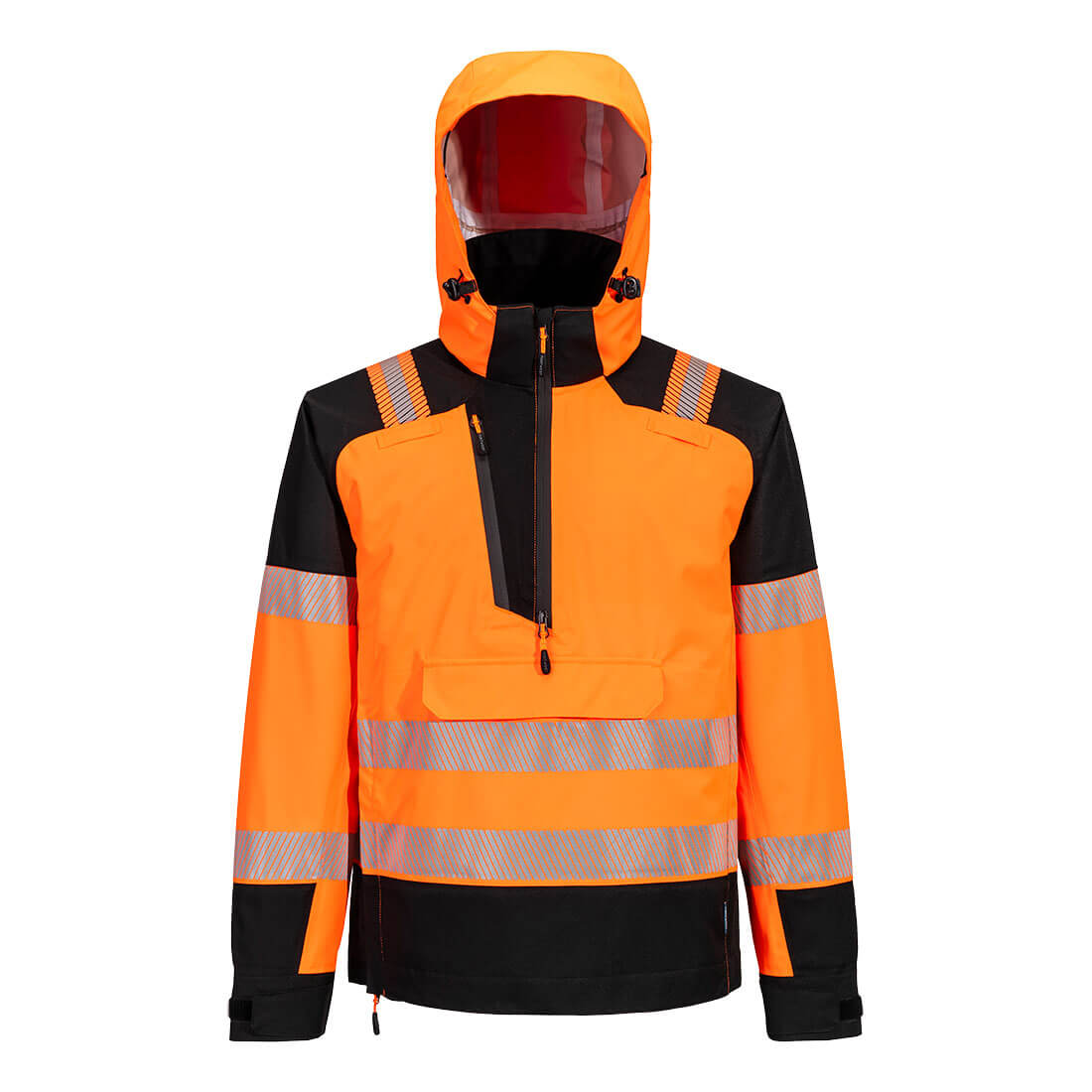 PW3 Hi-Vis skaljacka halv zip (3-lager) - Orange/Svart