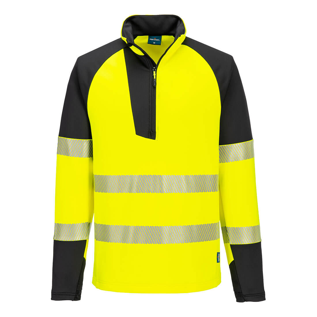 PW3 Hi-Vis 1/4 Zip Sweatshirt med dragkedja - Gul/Svart