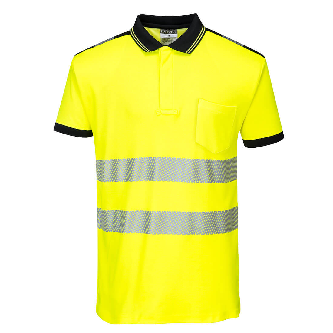 PW3 Hi-Vis Pikétröja S/S - Gul/Svart