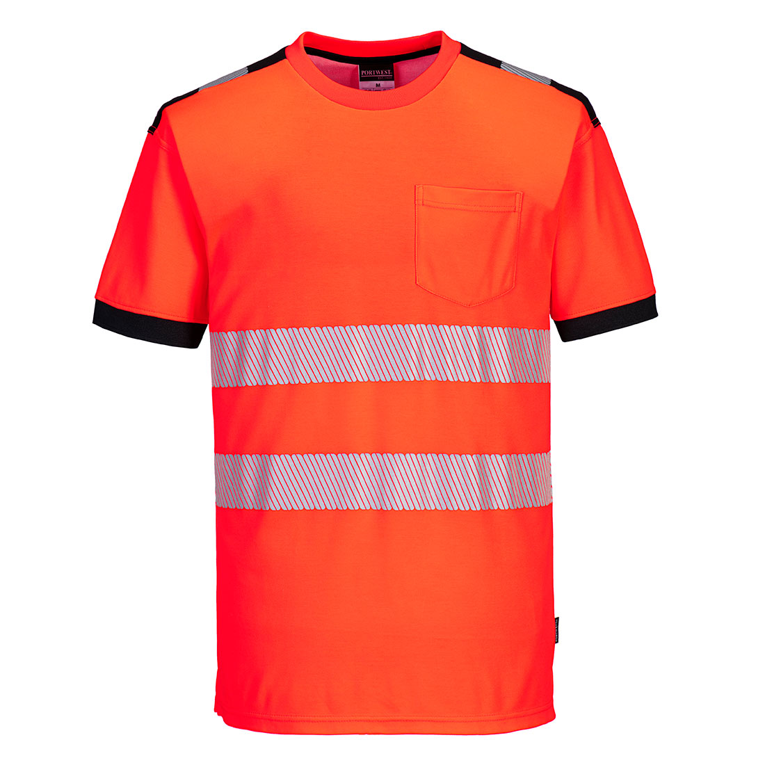 PW3 Hi-Vis Cotton Comfort T-shirt S/S - Röd/Svart