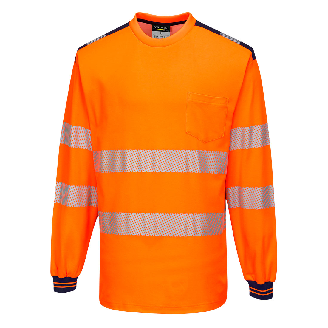 PW3 Varsel Lång ärm T-shirt - Orange/Marinblå