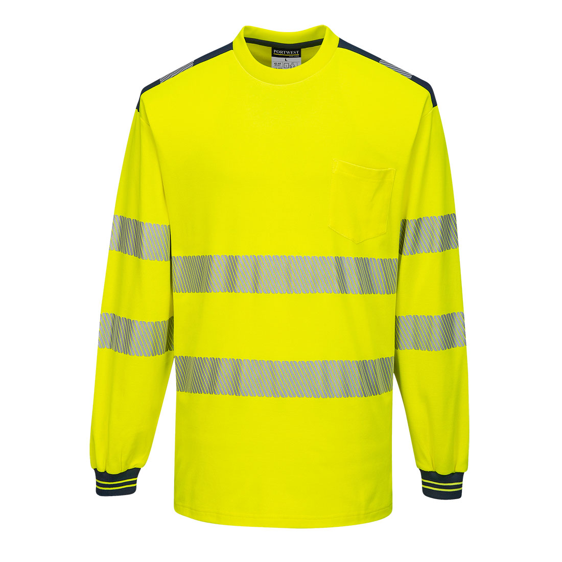 PW3 Varsel Lång ärm T-shirt - Gul/Marinblå