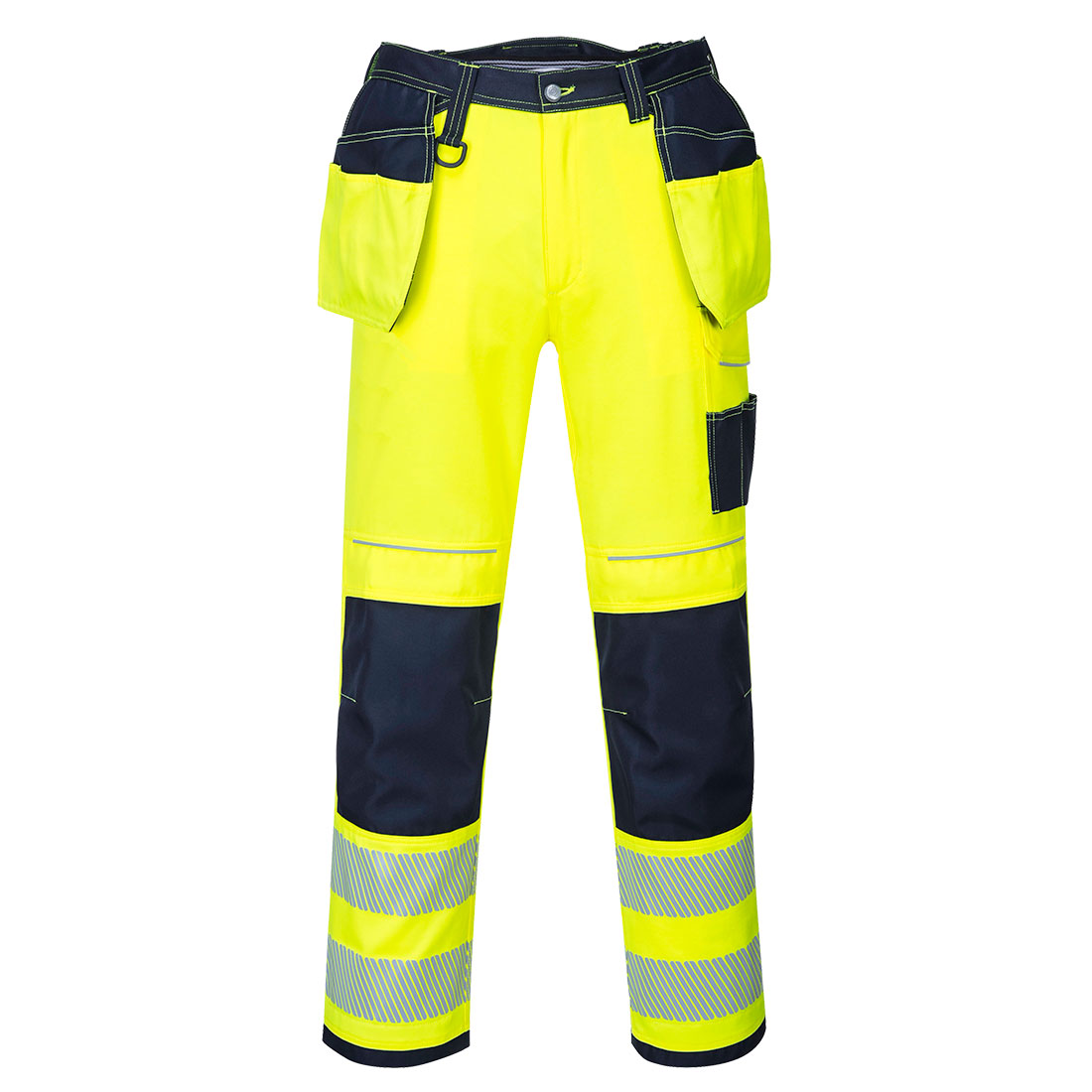 PW3 Hi-Vis Byxor Med Hölsterfickor - Gul/Marinblå