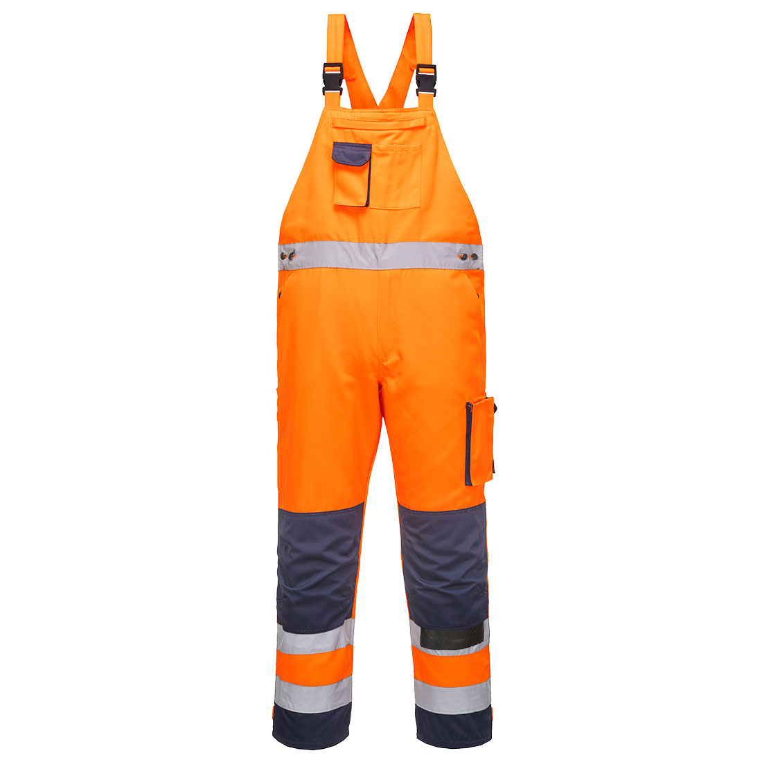 Dijon Hi-Vis Hängselbyxa - Orange/Marinblå